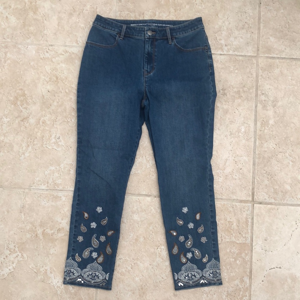 Chicos ladies beaded jeans